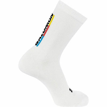 Sports Socks Salomon Pulse Race Flag Crew White
