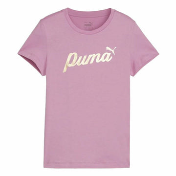 Child's Short Sleeve T-Shirt Puma Essentials+ Script Metallic G