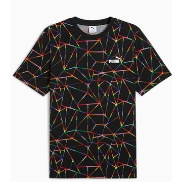 Men’s Short Sleeve T-Shirt Puma LOVE UNITED AOP Tee Black