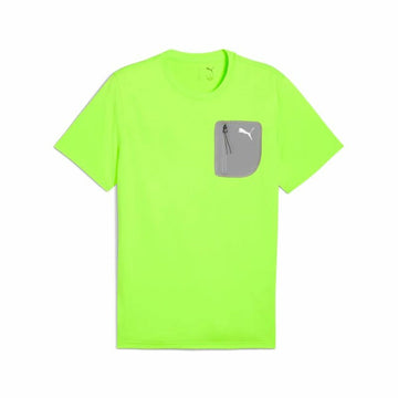 Men’s Short Sleeve T-Shirt Puma M Flex Pocket Tee Green Lime green