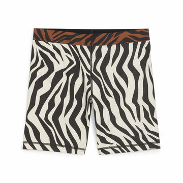 Leggings de Sport pour Femmes Puma Animal Remix 5" Bike Zebra Blanc