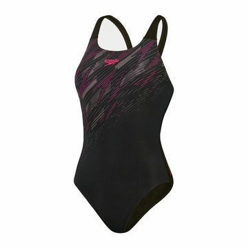 Damen Badeanzug Speedo Hyperboom Placement  Schwarz
