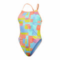 Women’s Bathing Costume Speedo Speedo Allover Digital V-Back Blue