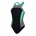 Damen Badeanzug Speedo High Neck Splice Cross grün