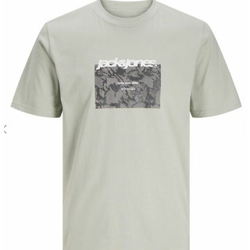 Herren Kurzarm-T-Shirt Jack & Jones JCOTARMAC CAMO FRONT TEE 12273239 grün
