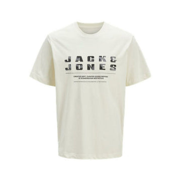 Herren Kurzarm-T-Shirt Jack & Jones JCORECHARGE FRONT BRANDING TEE CREW NECK 12274716 Weiß