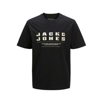 Herren Kurzarm-T-Shirt Jack & Jones JCORECHARGE FRONT BRANDING TEE CREW NECK 12274716 Schwarz