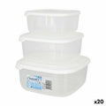 Set of 3 lunch boxes Tontarelli Family White 20 x 20 x 9,4 cm (20 Units)