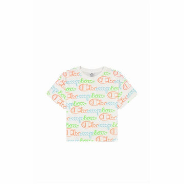 Damen Kurzarm-T-Shirt Champion Crewneck Croptop Weiß
