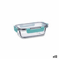 Hermetic Lunch Box Quid Purity Rectangular 630 ml Transparent Glass (12 Units)
