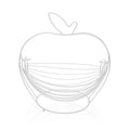 Obstschale Versa Weiß Apfel Stahl (24,5 x 29,5 x 30 cm)