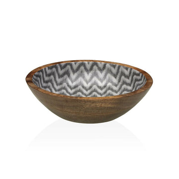 Salatschüssel Versa Chevron Bambus Porzellan Mango-Holz 24 x 7 x 24 cm