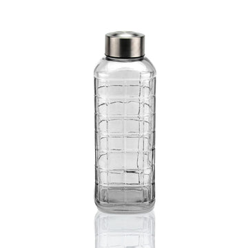 Water bottle Versa Transparent Glass Aluminium 1 L 8,2 x 23,5 x 8,2 cm