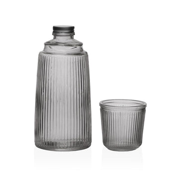 Water bottle Versa Black Glass Aluminium 10,3 x 26 x 10,3 cm