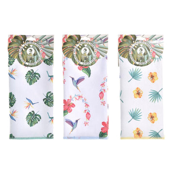 Küchentuch DKD Home Decor Grau Tropical 3 Stücke