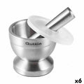 Mortier de cuisine Quttin Acier inoxydable Acier 9,8 x 8,2 cm Antidérapant (6 Unités)