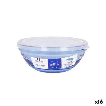 Round Lunch Box with Lid Duralex   Crystal Blue Ø 14 cm (16 Units)  