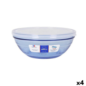 Runde Lunchbox mit Deckel Duralex   Kristall Blau Ø 20,5 cm (4 Stück)
