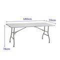Folding Table Marbueno Grey 70 x 74 x 180 cm