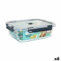 Lunchbox hermetisch Quttin   rechteckig 1,5 L 23 x 17,8 x 7,6 cm (6 Stück)