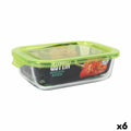 Lunchbox hermetisch Quttin grün Durchsichtig rechteckig 0,6 L (6 Stück)