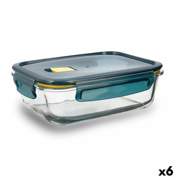 Lunchbox hermetisch Quid Astral rechteckig 1,04 L Blau Glas (6 Stück)