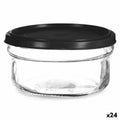 Round Lunch Box with Lid Vivalto 249-2 Black Transparent Glass Plastic 415 ml 12 x 6 x 12 cm (24 Units)