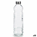 Glass Bottle Transparent Silver Glass 1,1 L 8 x 31 x 8 cm (18 Units)