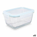 Lunch box Vivalto 90553 Transparent Silicone Borosilicate Glass 950 ml 18 x 8,8 x 13,5 cm (12 Units)