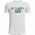 Jungen Kurzarm-T-Shirt Under Armour Curry Trolly Weiß