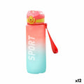 Water bottle Bewinner Multicolour 600 ml 7,4 x 7,4 x 19 cm (12 Units)