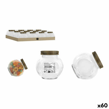Glass Jar La Mediterránea WOOD 180 ml (60 Units)