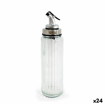 Ölfläschchen Quttin OTTICO Durchsichtig Silberfarben Glas 0,5 L 6 x 6 x 30,5 cm (24 Stück)