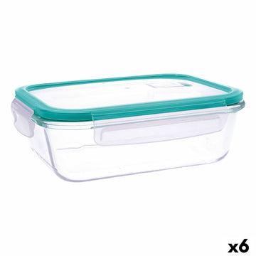 Lunchbox hermetisch Quid Ciclon türkis Glas 1,04 L (6 Stück)